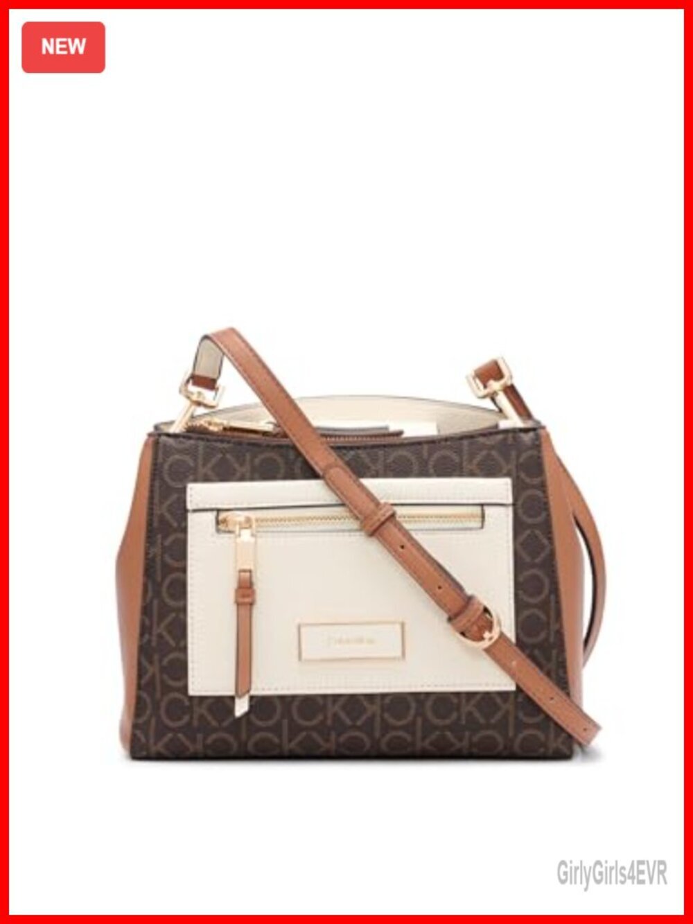 Triple Compartment Crossbody Bag with PVC and Pockets